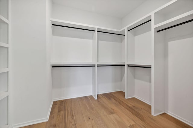 spacious closet featuring light wood-type flooring