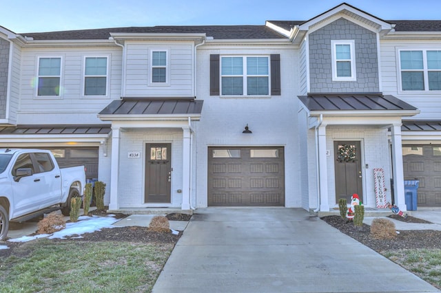 view of property featuring a garage