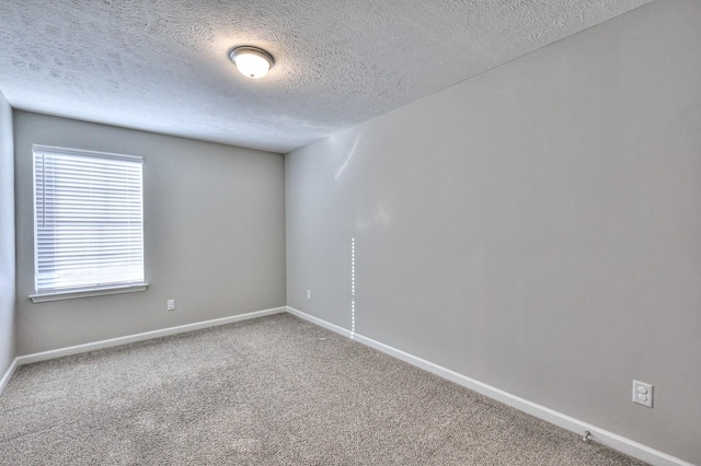 spare room featuring a textured ceiling, carpet floors, and a healthy amount of sunlight