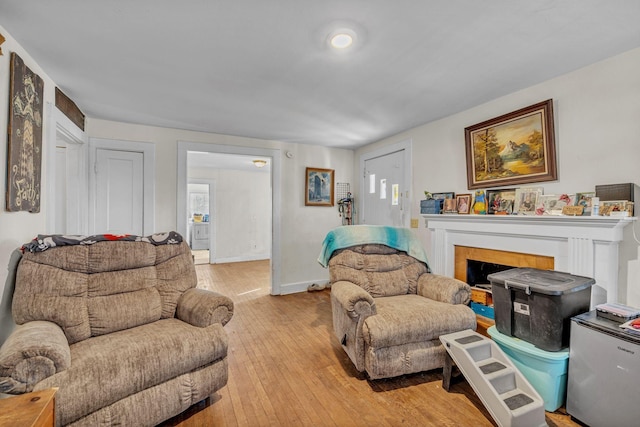 living room featuring light hardwood / wood-style flooring