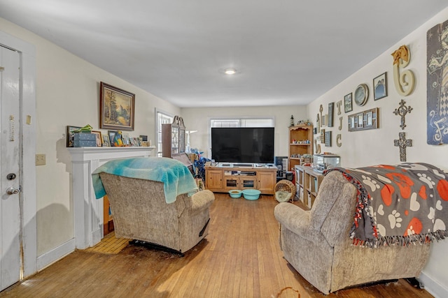 living room featuring light hardwood / wood-style floors