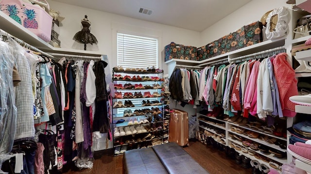 spacious closet featuring wood-type flooring