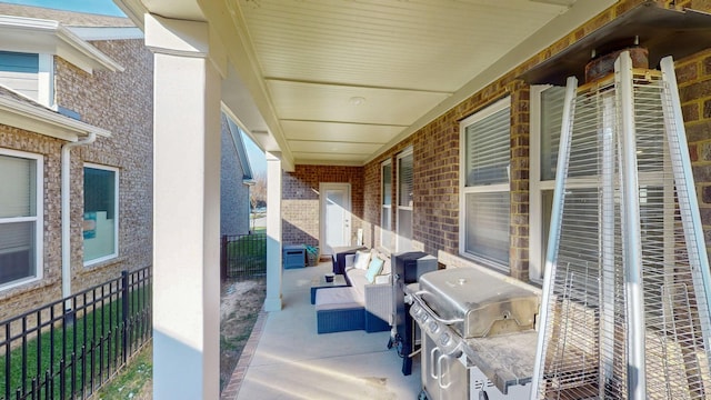 view of patio featuring area for grilling