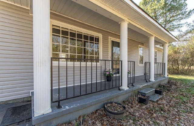 entrance to property with covered porch