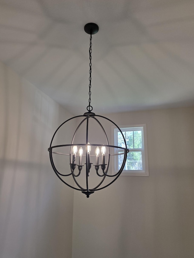 interior details with a notable chandelier