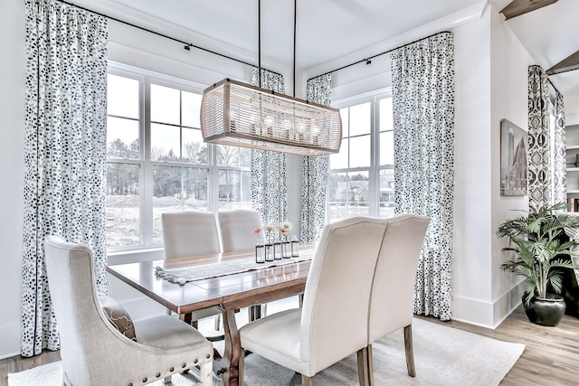 dining area featuring hardwood / wood-style flooring