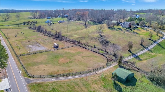 drone / aerial view with a rural view