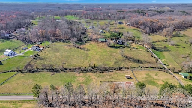 bird's eye view with a rural view