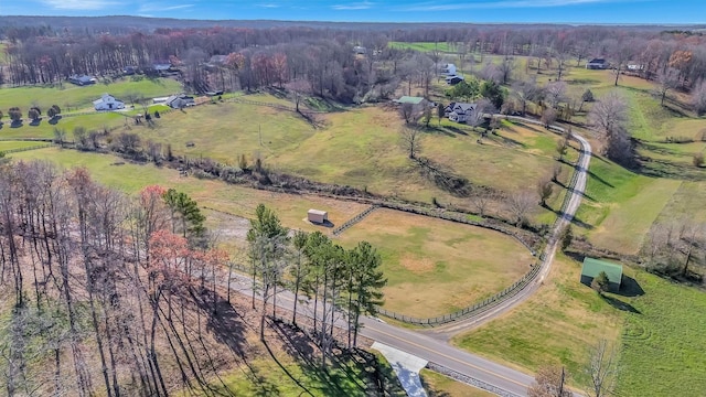 bird's eye view with a rural view