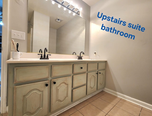 bathroom featuring vanity and tile patterned floors