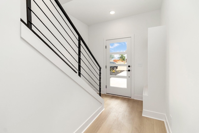 entryway featuring light wood-type flooring