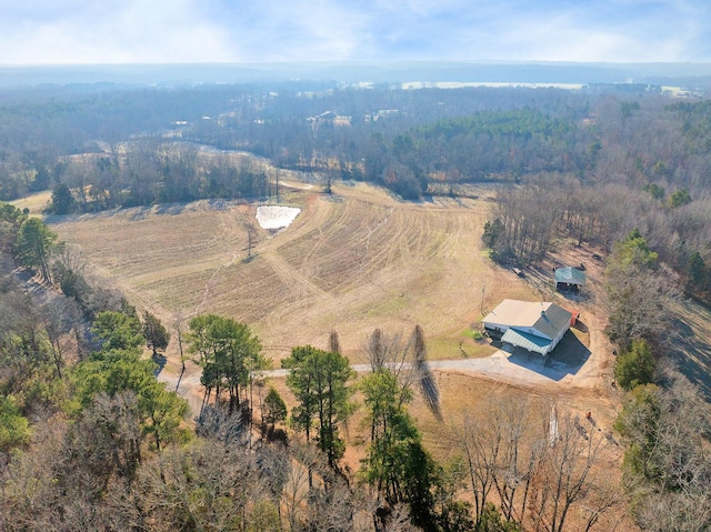 drone / aerial view featuring a rural view