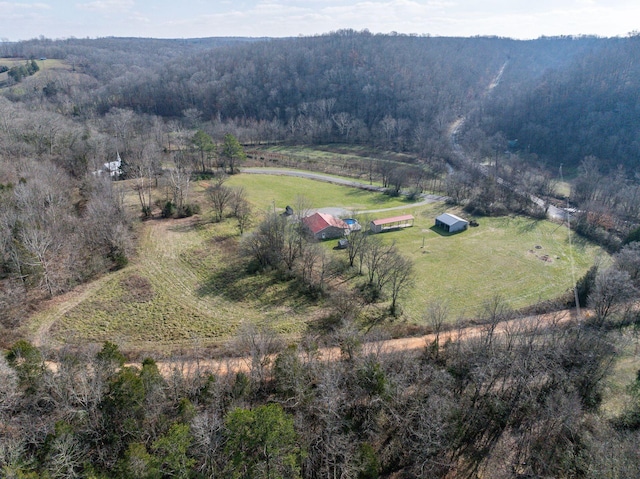 drone / aerial view with a rural view