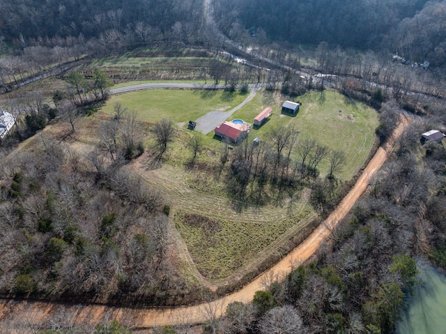 aerial view with a rural view