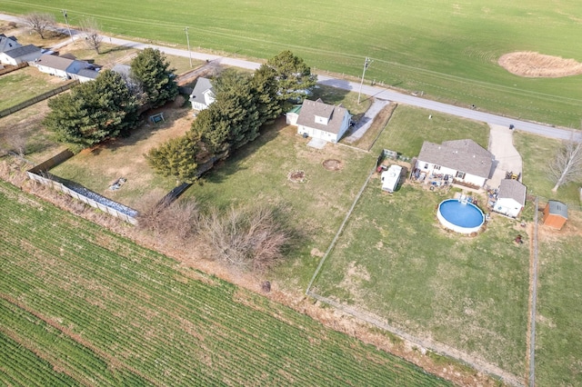 aerial view with a rural view