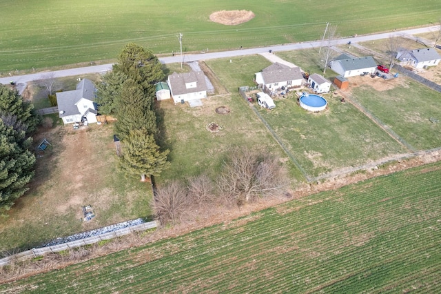 aerial view with a rural view