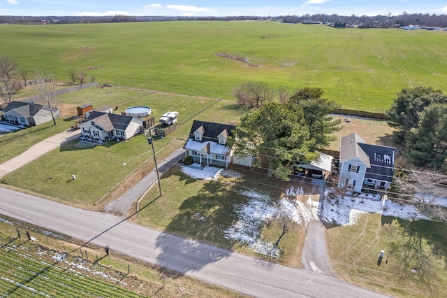 drone / aerial view featuring a rural view