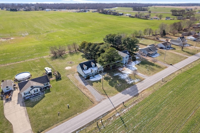 aerial view with a rural view