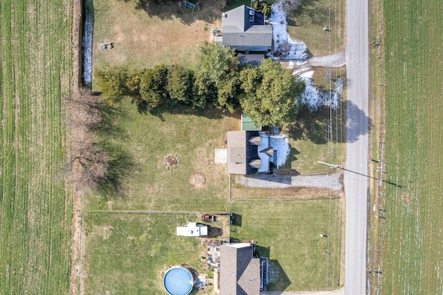 aerial view with a rural view