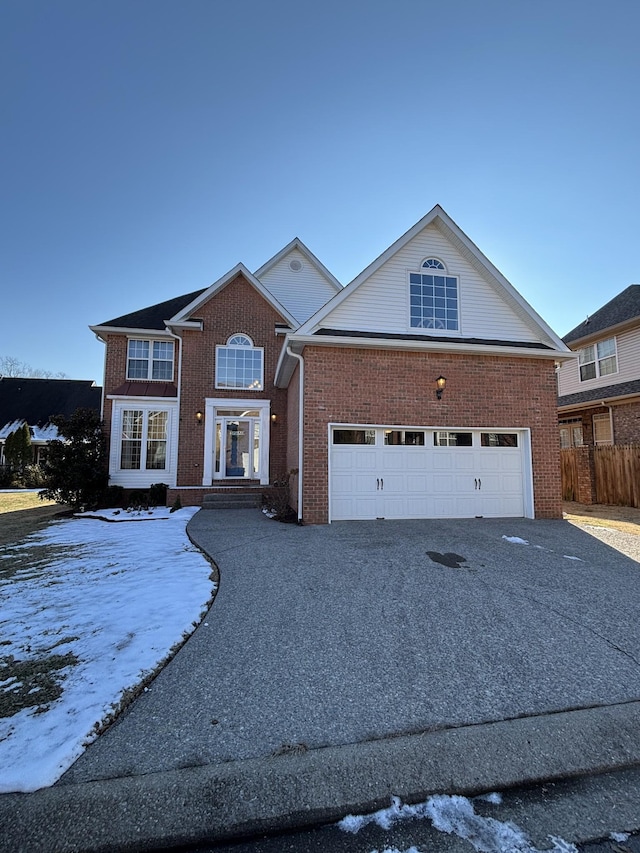 view of front of home with a garage