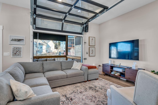 living room featuring hardwood / wood-style floors