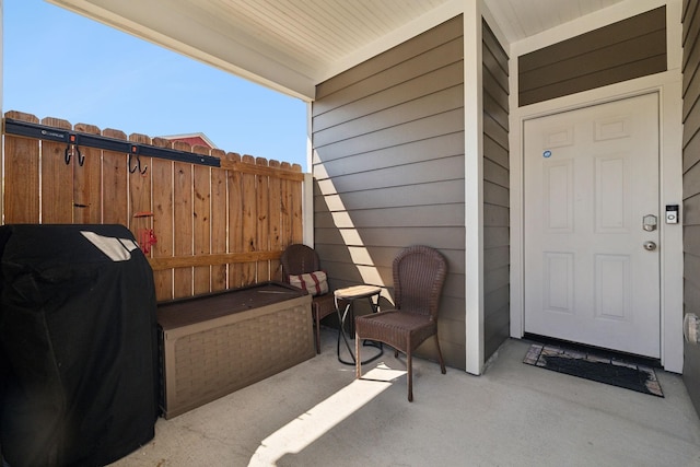 view of patio / terrace with a grill