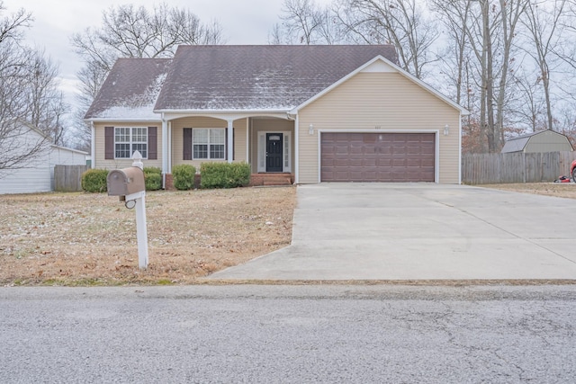 view of front facade with a garage