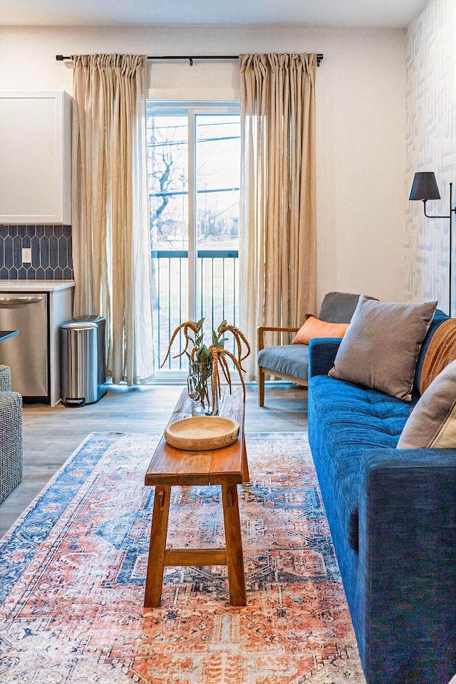 living room featuring wood-type flooring