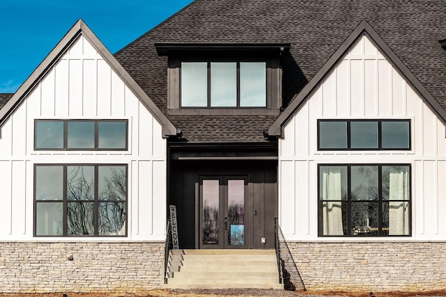 exterior space with french doors