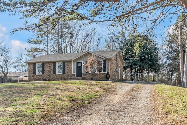 view of single story home