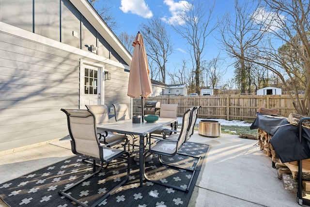 view of patio featuring grilling area