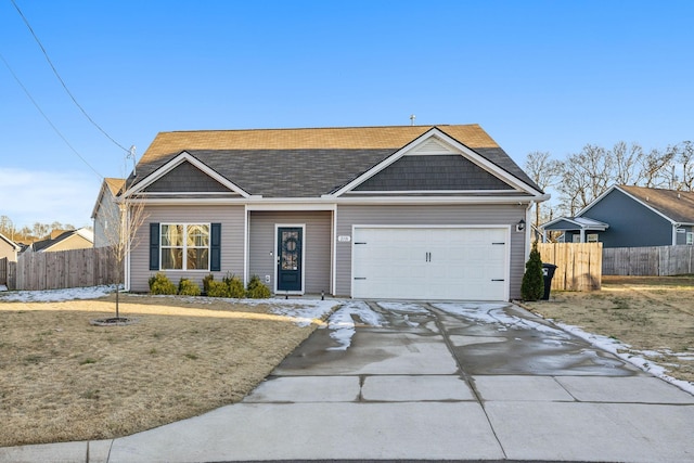 view of front of home with a garage