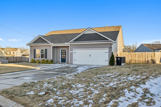 view of front of home with a garage