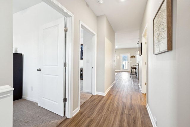 hall featuring hardwood / wood-style flooring