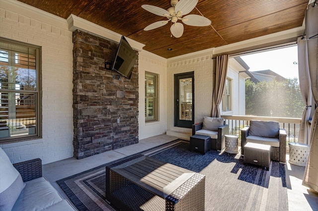 view of patio / terrace with ceiling fan