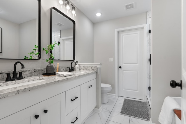 bathroom with toilet and vanity