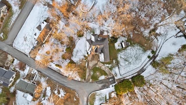 view of snowy aerial view