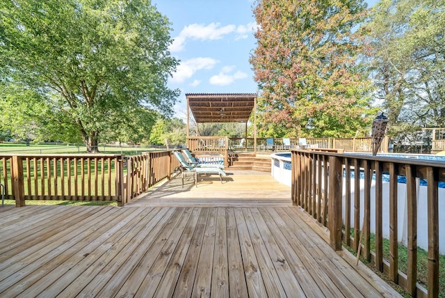 view of wooden deck