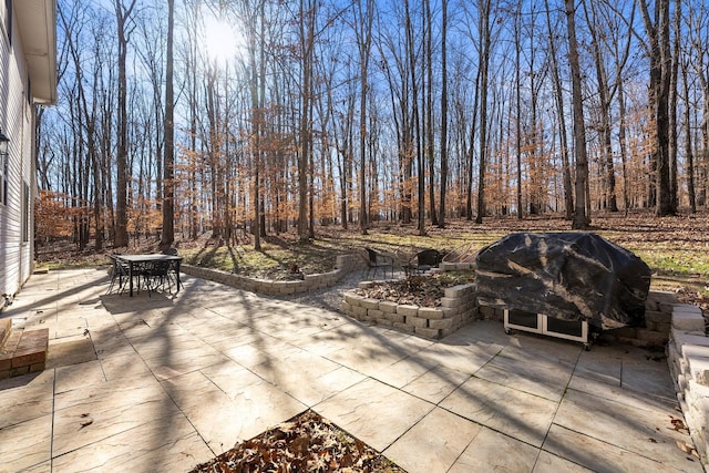 view of patio with area for grilling