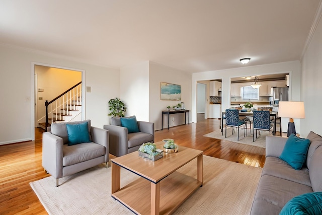 living room featuring light hardwood / wood-style floors