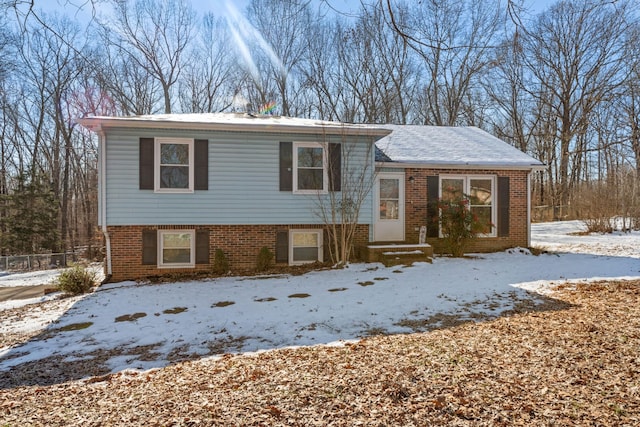 view of split level home