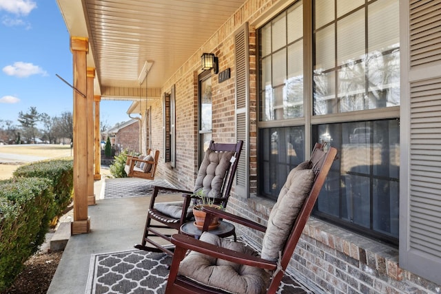 view of patio featuring covered porch