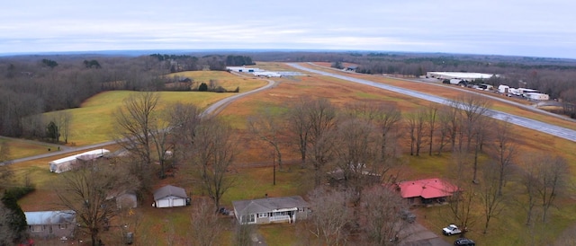 drone / aerial view with a rural view