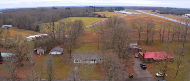 drone / aerial view with a rural view