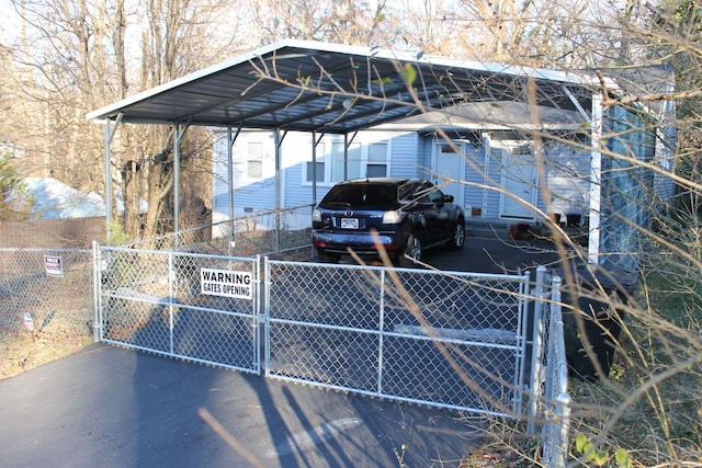 view of car parking with a carport