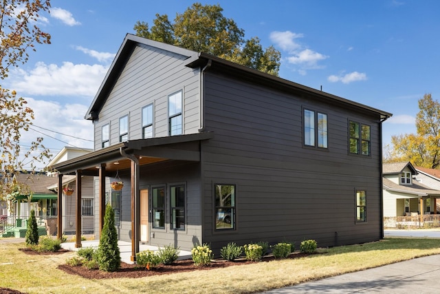 view of home's exterior featuring a yard