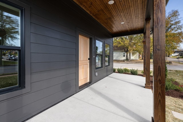 view of patio featuring covered porch