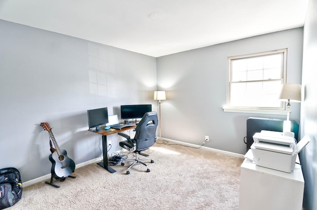 office featuring light carpet