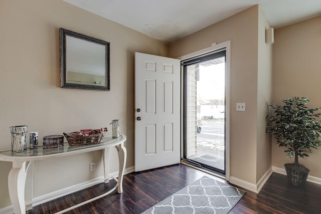 entryway featuring dark hardwood / wood-style flooring