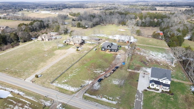 bird's eye view featuring a rural view